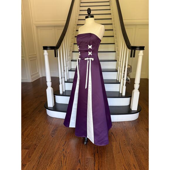 Vintage 90s Scott McClintock Strapless Prom Gown Corset Princess Corset Dress - Picture 5 of 10